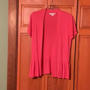 August Silk Coral Knit peplum cardigan, xl